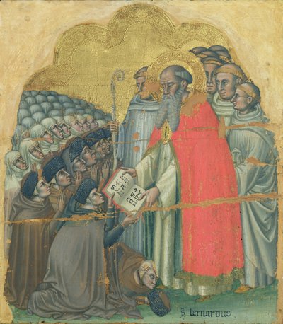 St. Bernard Tolomeo (1272-1348) giving the Rule to his Order by Simone dei Crocifissi